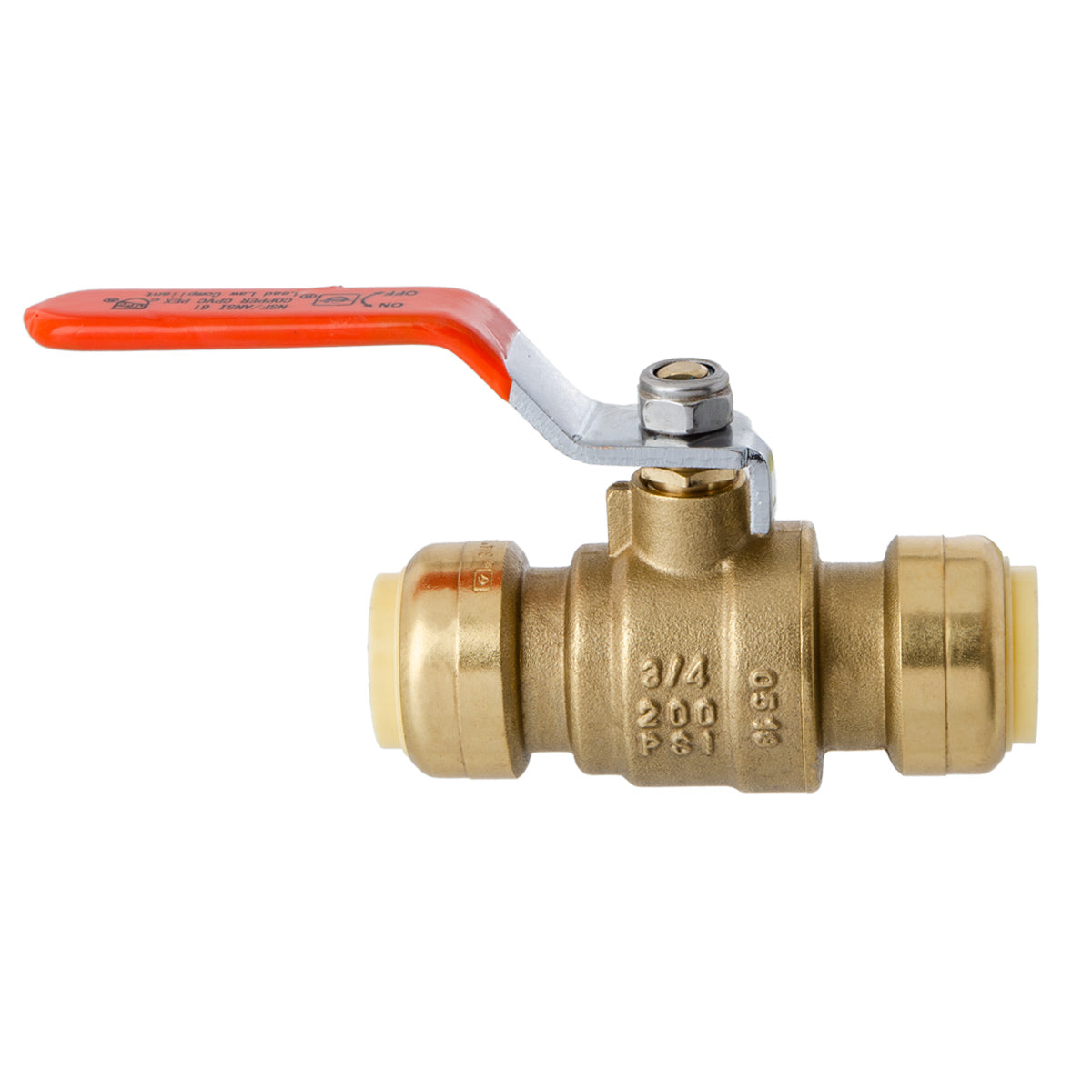LittleWell ABPF12X10 Brass 3/4'' Push Fit Ball Valve, 10 Pack, works the same as SharkBite