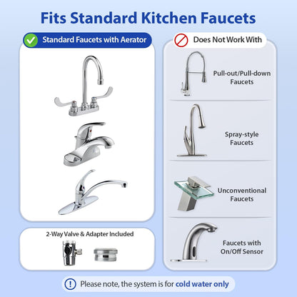iSpring CT10-W Countertop Water Filter, Multi-Layer Faucet Water Filter System with Versatile Faucet Adapter, Reduces Heavy Metals, Bad Odor, and Chlorine, White