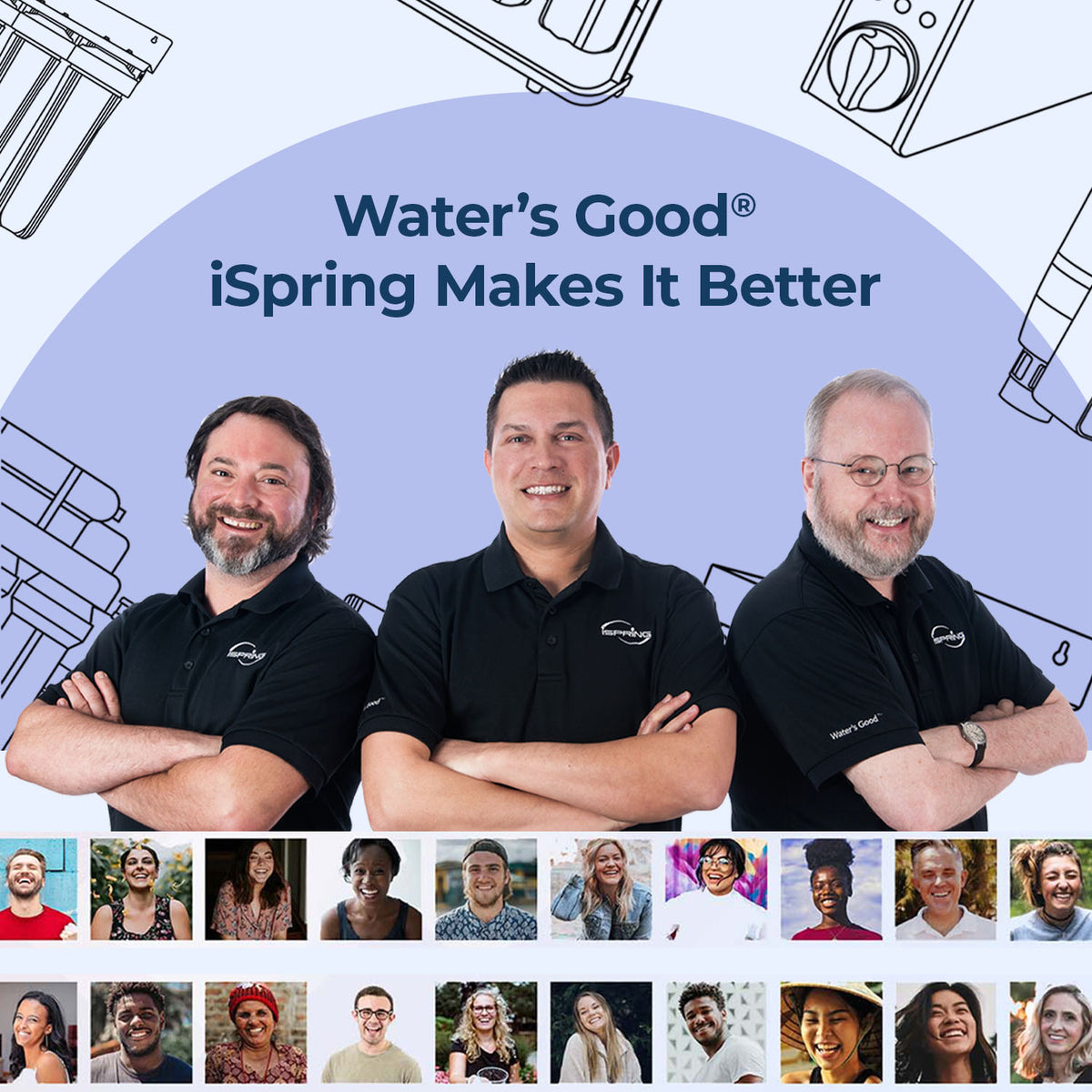 iSpring F3WGB31BKDS Ultimate Protection Whole House Water Filter Replacement Pack, Reduces Heavy Metals, Scale, Chlorine, Hydrogen Sulfide, Up to 12 Months, 10" × 4.5", Fits WGB31B-KDS