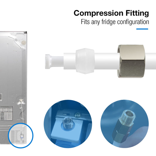 iSpring ICEK3 20 feet 3/8'' Tubing Water Line Splitter and Reverse Osmosis Refrigerator Ice Maker Kit, Fits PH100, RO100, US15 Series, Everything Included for Installation