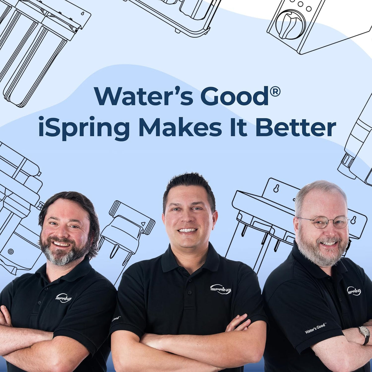 iSpring WGB32B Whole House Water Filter System, Highly Reduces Sediment, Taste, Odor, and up to 99% Chlorine, 3-Stage w/ 20-Inch Sediment and Carbon Block Filters