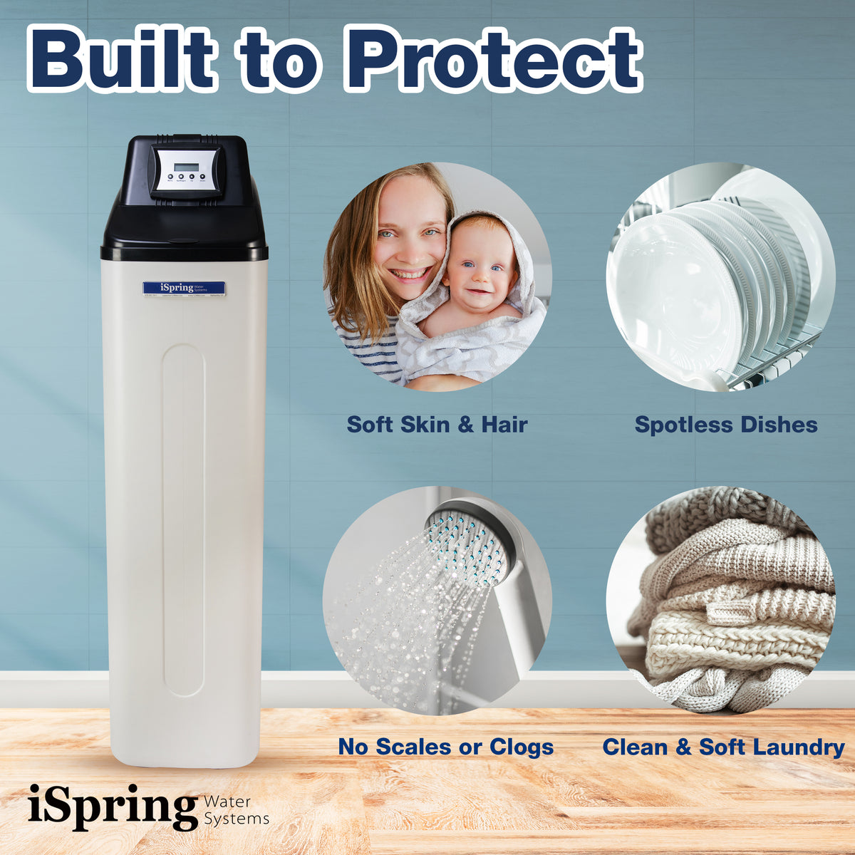 iSpring WF150K+WCS45KG Whole House Water Softener   Chlorine, Chloramine, and Heavy Metal Water Filter - Set &amp; Forget