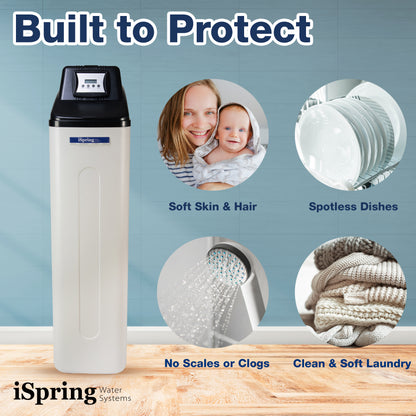 iSpring WF150K+WCS45KG Whole House Water Softener   Chlorine, Chloramine, and Heavy Metal Water Filter - Set &amp; Forget
