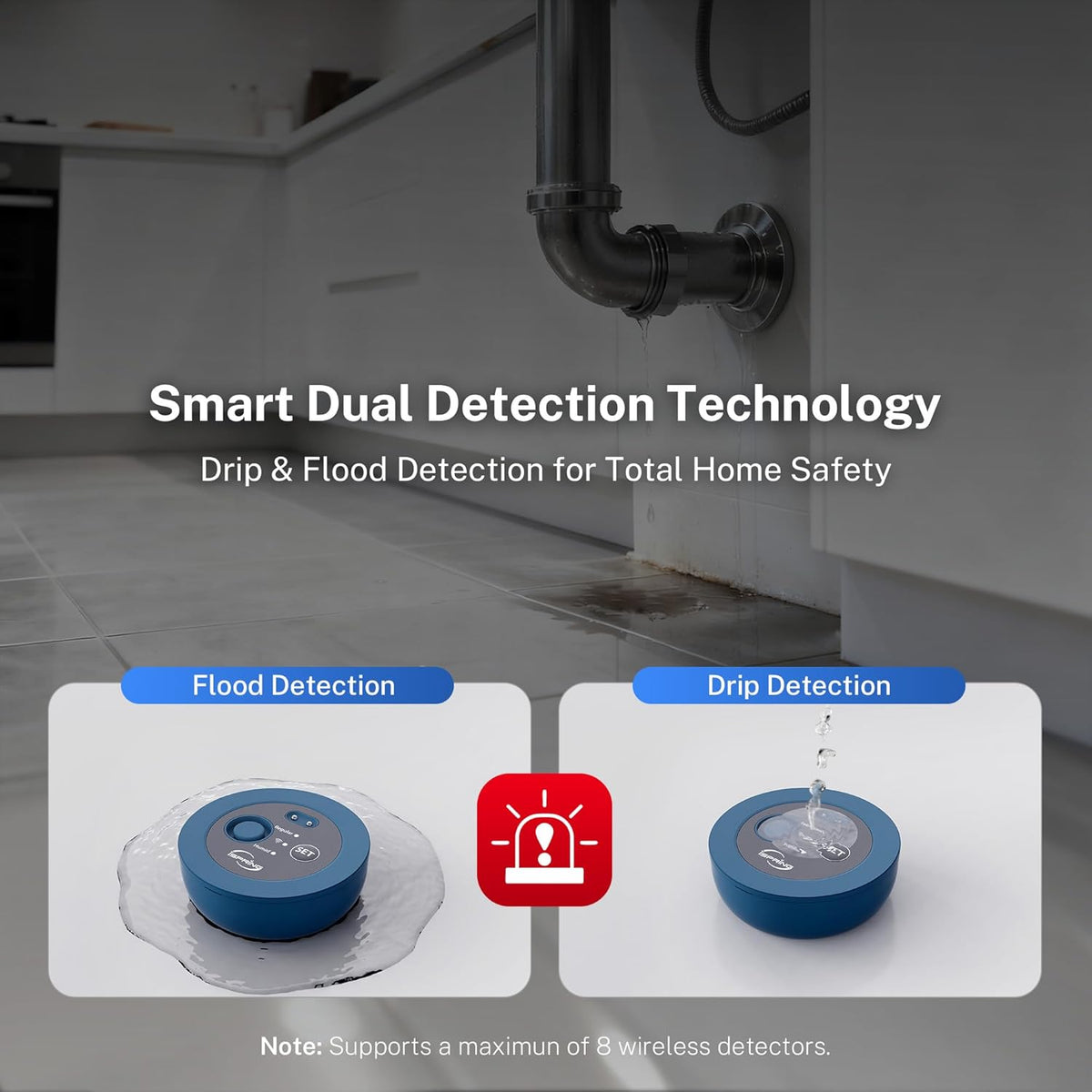iSpring LS43WL Smart Leak Shut-Off System, Automatic Water Leak Detector with 1 Wired &amp; 1 Wireless Sensor, Whole-Home Water Damage Protection, 1" MNPT   3/4" FNPT