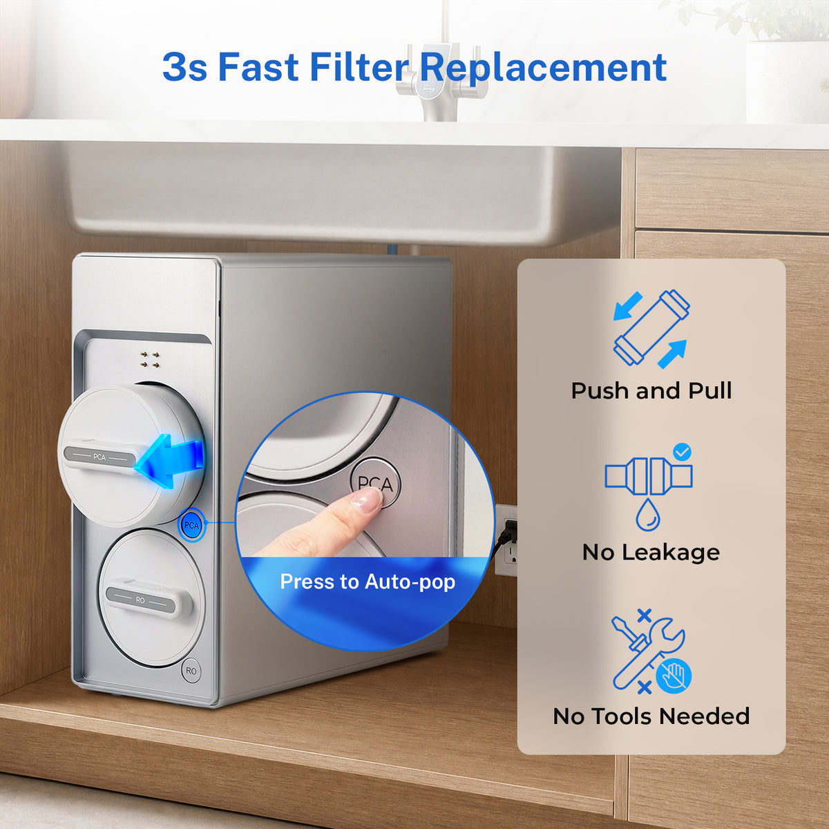 iSpring FPCA1200 PCA Composite Filter, Replacement for RO1200AK Reverse Osmosis System, Up to 12 Months Lifetime, Alkaline & Sediment & Carbon Composite Filter, pH+ Alkaline Remineralization