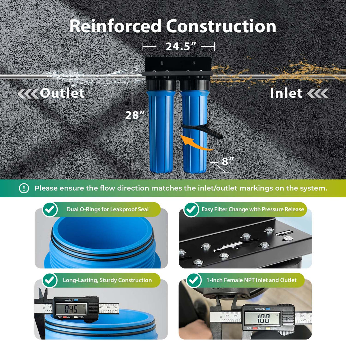iSpring WGB22B-PFKS PFAS & Heavy Metal Whole House Water Filter System, Also Reduces Chlorine, Hydrogen Sulfide, Odor, Bad Taste, SGS-Tested Reducing up to 99% of PFAS, 1” Inlet/Outlet