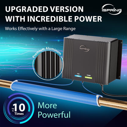 iSpring WSP50ARJ+EDV2 Whole House Spin-Down Sediment Filter &amp; Electronic Descaler Bundle, 50-Micron Reusable Filter Removes Sand, Dirt, Silt and Rust, Touch-Screen Auto-Flush, Limescale Build-up Solution