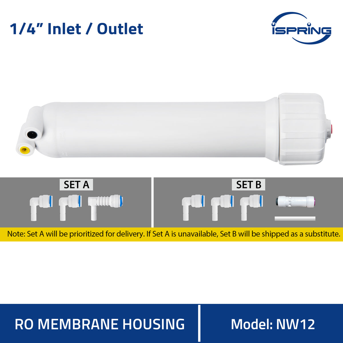 iSpring NW12 Reverse Osmosis Membrane Housing, White