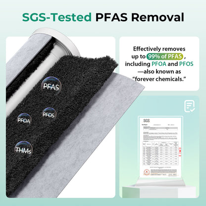 iSpring F3WGB31BPFKS Whole House Water Filter Replacement Pack, SGS-Tested Remove up to 99% PFAS, Also Target Heavy Metals, Sediments, Chlorine, Up to 12 Months, 10" × 4.5", Fits WGB31B-PFKS