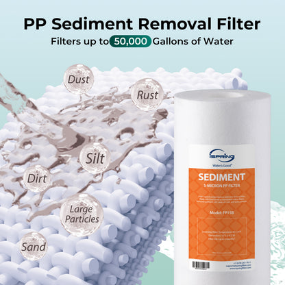 iSpring F3WGB31BCPB Whole House Water Filter Replacement Pack, SGS-Tested to Reduce up to 99% Lead, Also Targets Chlorine and Sediments, 10" × 4.5", Fits WGB31B-CPB