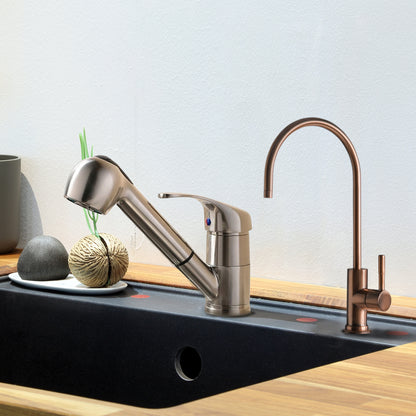 iSpring GA1-AW Reverse Osmosis Faucet, Lead-Free Contemporary Drinking Water Faucet for RO Systems, High Spout, Antique Wine Finish