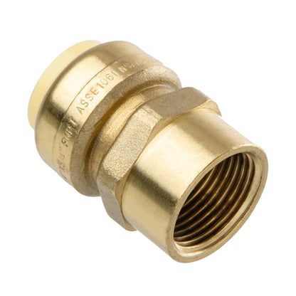 LittleWell ACPF12FPT12 Brass 3/4'' Push-Fit to 3/4'' NPT Female Pipe Thread Coupling, Works the Same as A SharkBite