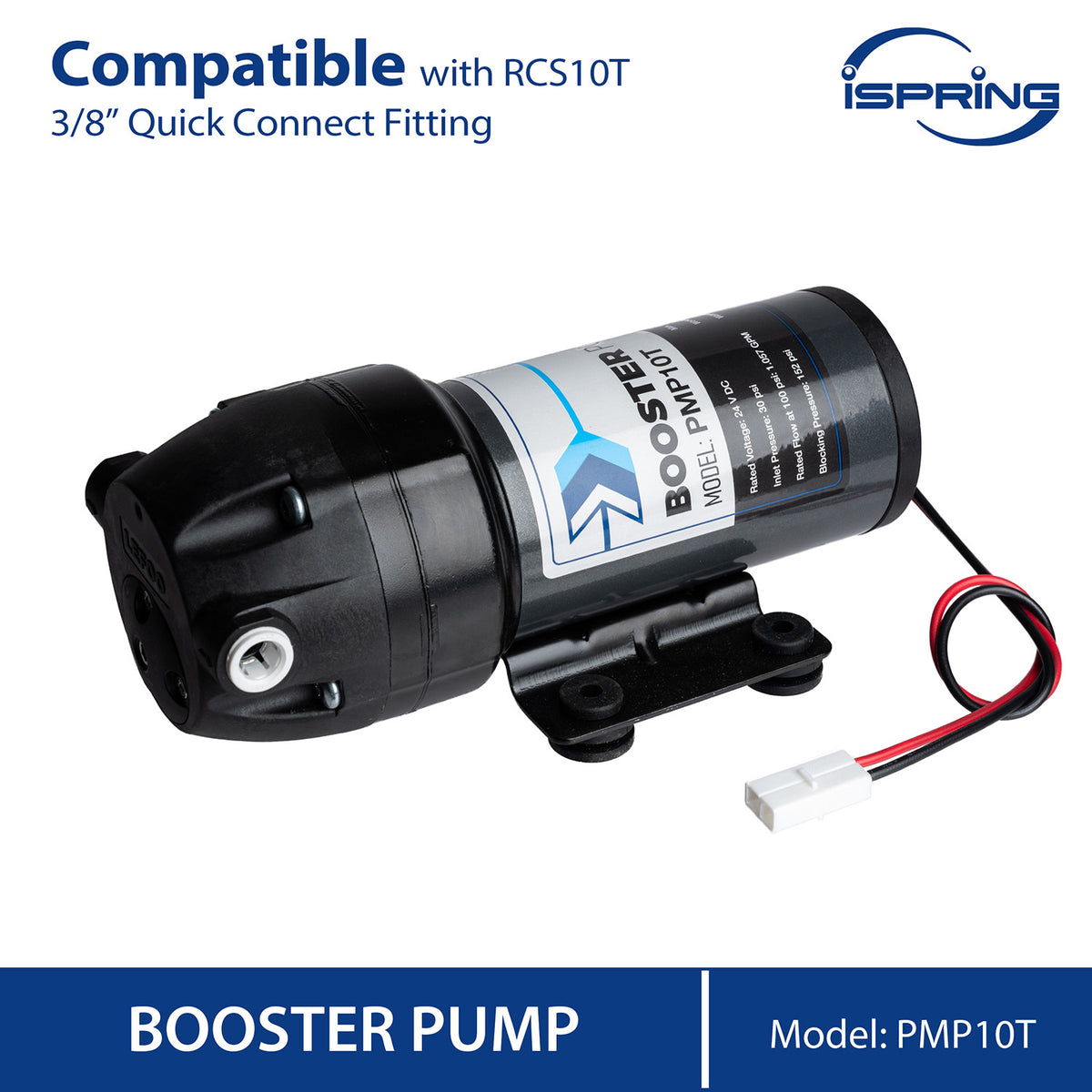 PMP10T Replacement Booster Pump for RCS10T Reverse Osmosis System, High-Performance Pressure Boosting Pump for 1000 GPD Tankless RO Systems
