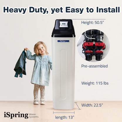 iSpring WF150K+WCS45KG Whole House Water Softener   Chlorine, Chloramine, and Heavy Metal Water Filter - Set &amp; Forget