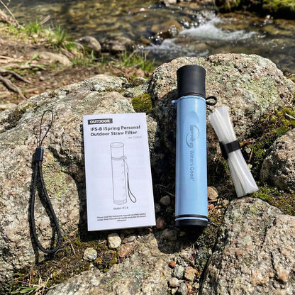 iSpring IFS-BF2 Personal Water Filter Straw w/2 Extra Filters, Removes Micro-organisms & Lead SGS-Tested, BPA-Free, Ultralight Portable Purifier for Survival, Emergency & Hiking
