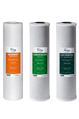iSpring F3WGB32BCPB 20" x 4.5"; Whole House Water Filters for WGB32B Series Water Filter Systems, includes Sediment, Carbon Block, and Lead-Removal Filters