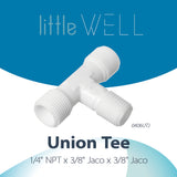 LittleWell 6064X2 3/8" Jaco x 3/8" Jaco x 1/4" MNPT Tee Fitting, 0406UTJX2 6064X2, 2 Pack