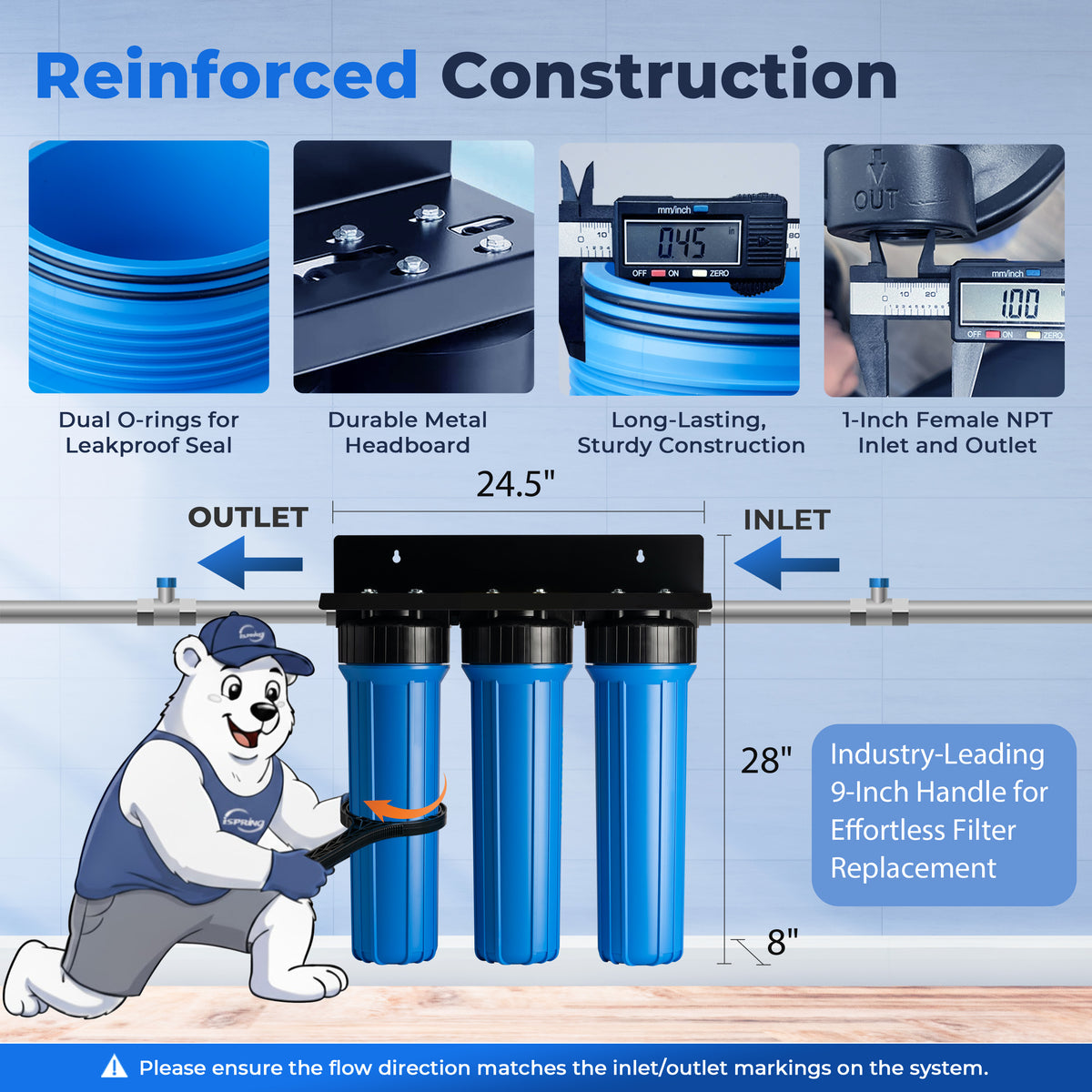 iSpring WGB32B-PFKS PFAS & Heavy Metals Whole House Water Filter System, SGS-Tested to Reduce Up to 99% PFOA & PFOS, 3-Stage Filtration Removes Sediment, Lead, Chlorine, Taste & Odor, 20” x 4.5” Filters, 1” Inlet/Outlet