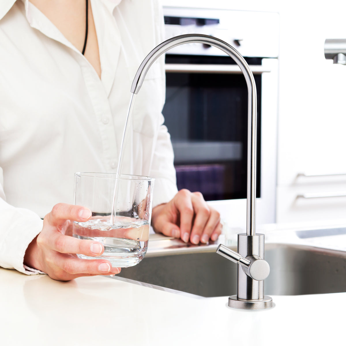 iSpring GA1-SS Stainless Steel Kitchen Bar Sink Reverse Osmosis RO Filtration Drinking Water Faucet, Lead-Free in Stainless Steel Finish