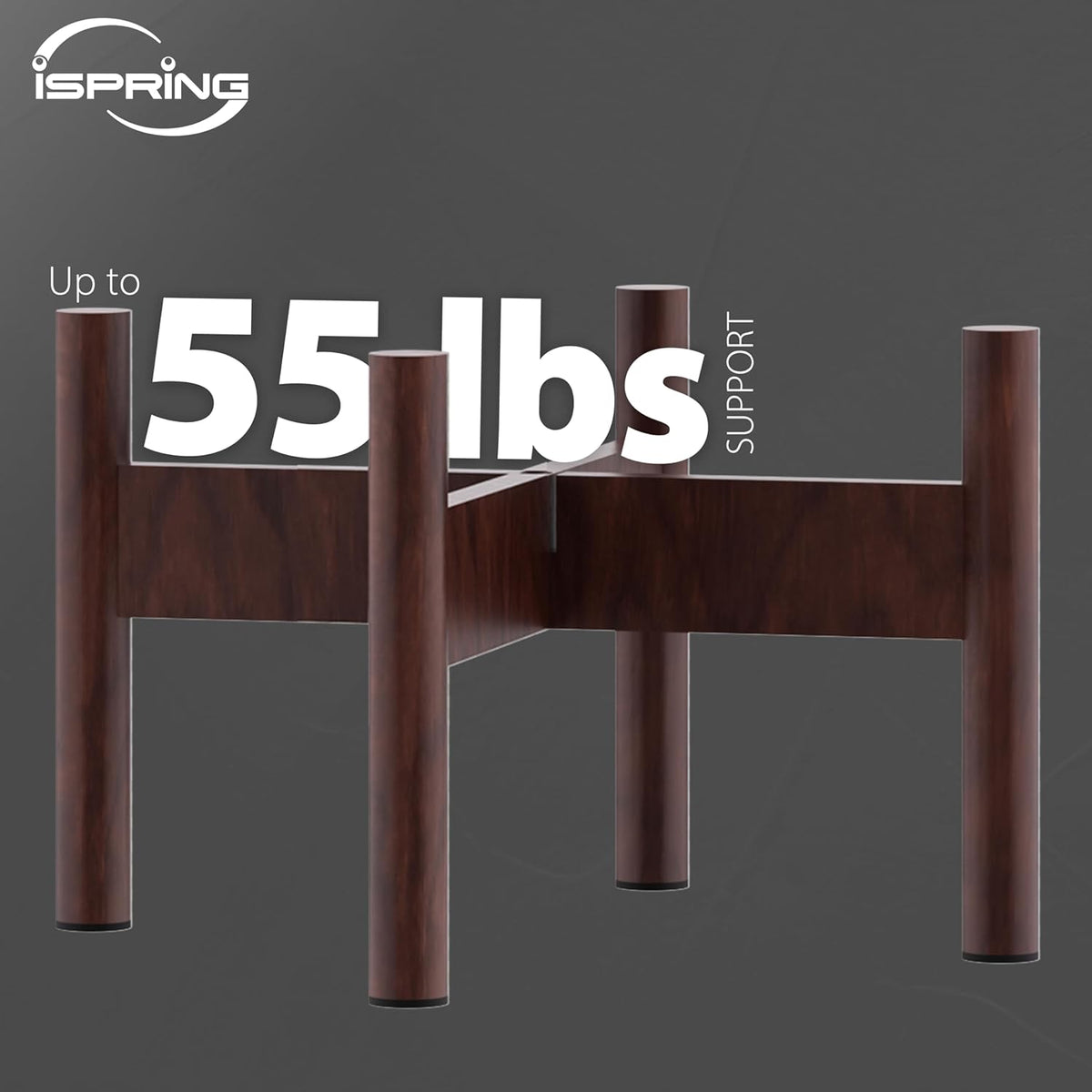 iSpring Wooden Stand for DGF2 Gravity-Fed Stainless Steel Countertop Water Filter System, Dark Wood