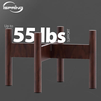 iSpring Wooden Stand for DGF2 Gravity-Fed Stainless Steel Countertop Water Filter System, Dark Wood