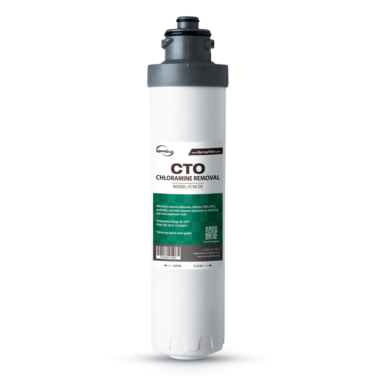 iSpring FCNCDS SGS-Tested Chloramine Removal CTO Carbon Block Replacement Water Filter Cartridge for DS4 Series
