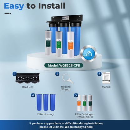iSpring WGB32B-CPB SGS-Tested Lead Removal Whole House Water Filter System, Reduces Sediments, Chlorine, and up to 99% Lead
