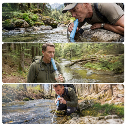 iSpring IFS-B2F2 Personal Water Filter Straw, 2-Pack w/2 Extra Filters, Removes Micro-organisms & Lead, SGS-Tested BPA-Free, Ultralight Portable Purifier for Survival, Emergency & Hiking