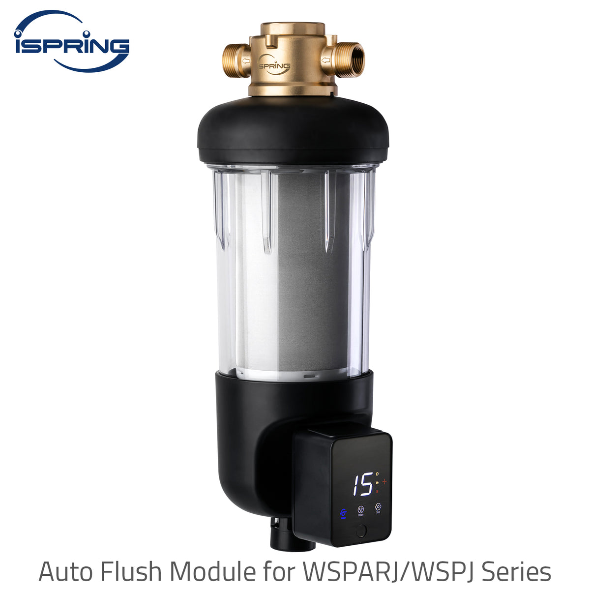 iSpring AFMWSP50ARJ Reusable Spin-down Sediment Water Filter Auto Flushing Touch-Screen