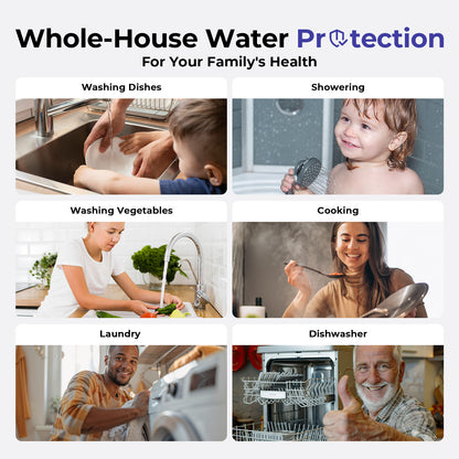 iSpring WGB31B-KDS Ultimate Protection Whole House Water Filter System, Reduces Heavy Metals, Scale, Chlorine, Chloramine, Hydrogen Sulfide, 3-Stage Filtration, 1" Inlet/Outlet