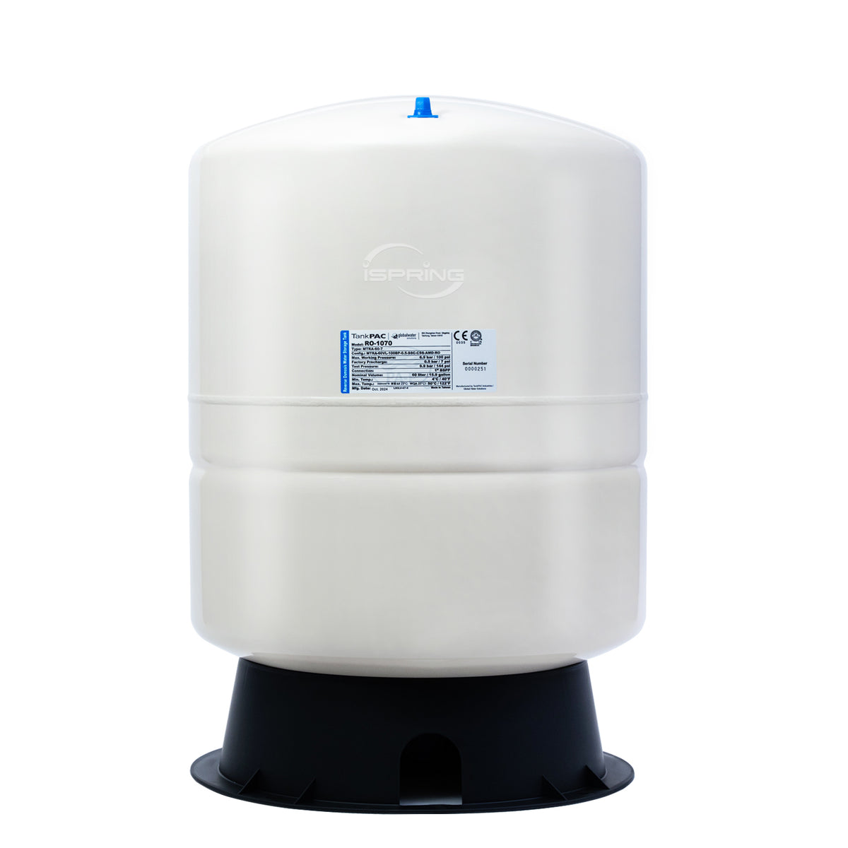 iSpring T11M 11 Gallon Pre-Pressurized Water Storage Reverse Osmosis Systems ro Tank, White