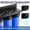iSpring WGB32B-PB+AHPF12MNPT16X2 3-Stage Whole House Water Filtration System w/ 20” x 4.5” Fine Sediment, Carbon Block, Lead Reducing Filter, and 3/4'' Hose Connector