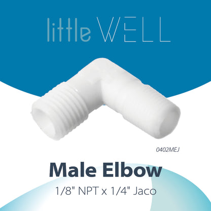 LittleWell 4042X2 1/4" Jaco 1/8" NPT Male Elbow, 0402MEJX2 4042X2, 2 Pack