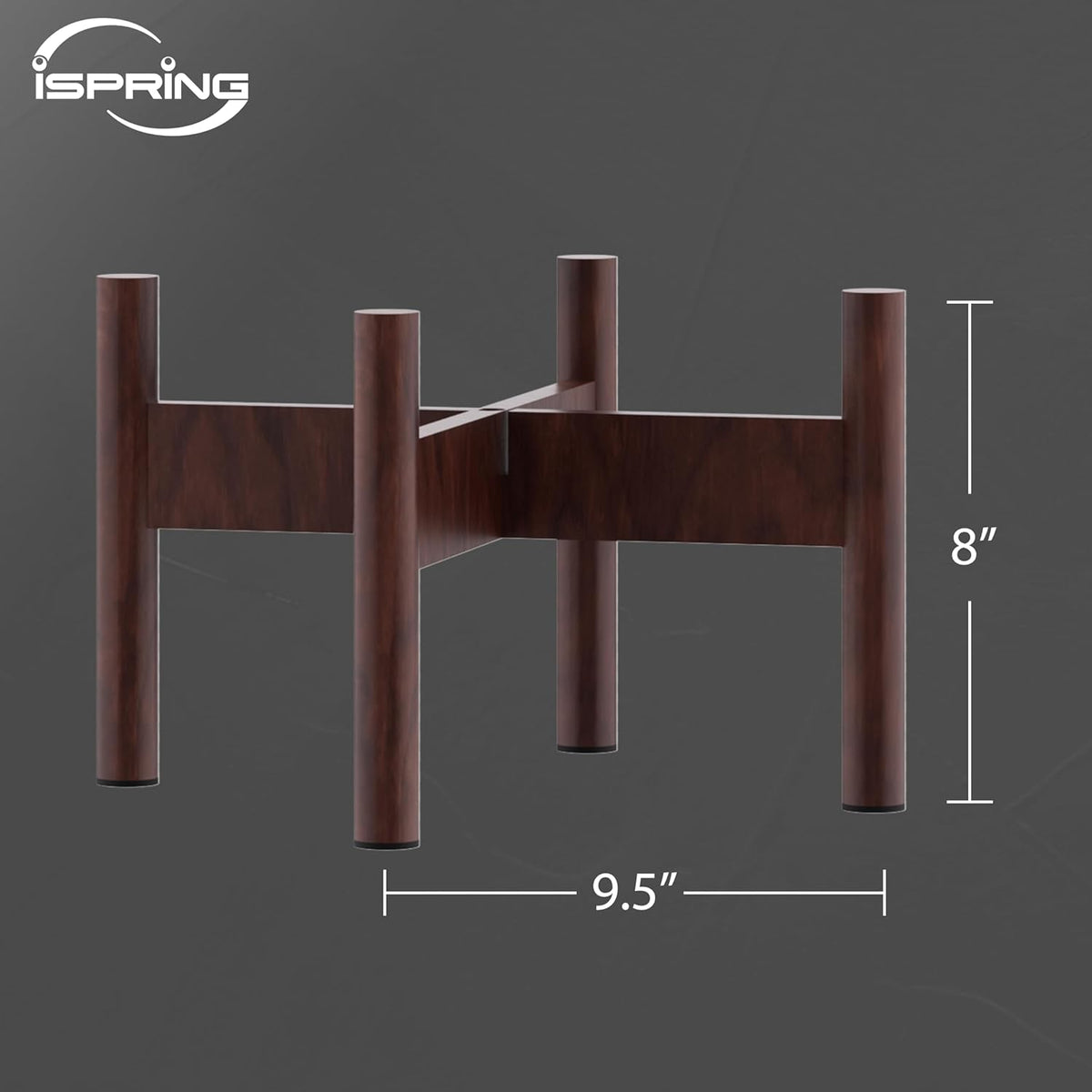 iSpring Wooden Stand for DGF2 Gravity-Fed Stainless Steel Countertop Water Filter System, Dark Wood