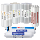 iSpring F19K100US Standard 6-Stage Reverse Osmosis RO Systems 2-Year Replacement Cartridge Pack Set, with Alkaline Mineralization, pH , 10" × 2.5"