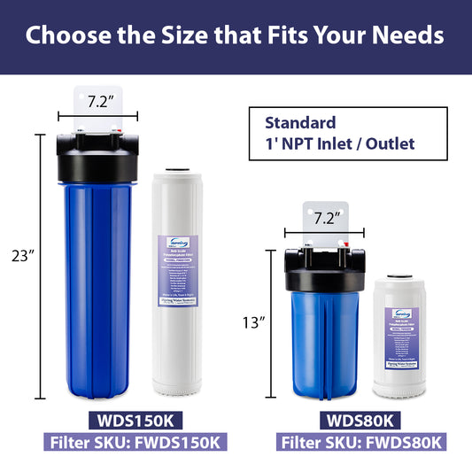 iSpring WDS150K Anti Scale 20'' x 4.5'' Whole House Water Filter with Patented Scale Inhibitor