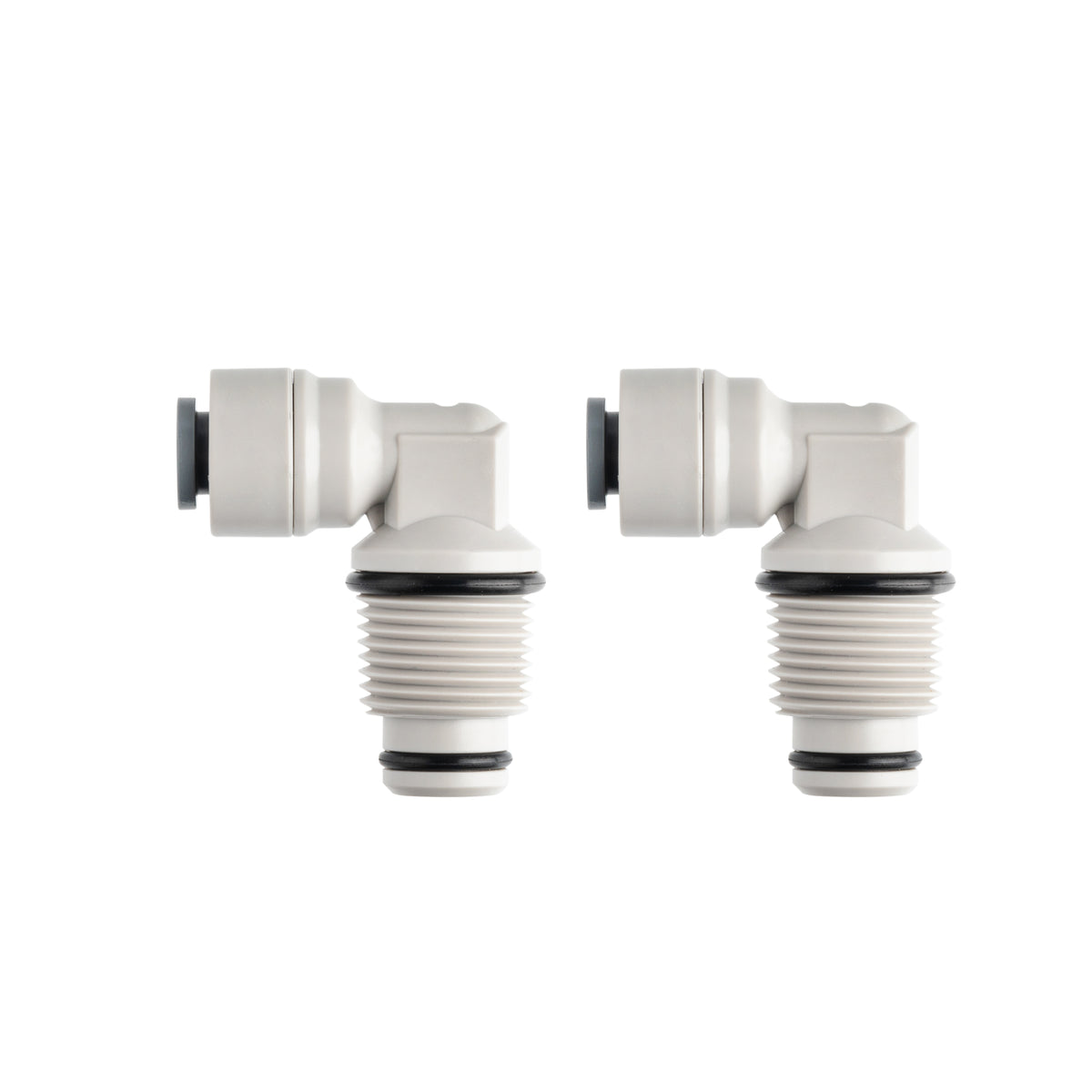 iSpring 4046K-OX2, 1/4" Quick Connect Push Fitting x 3/8" Male NPT Thread Elbow with O-rings, Pack of 2