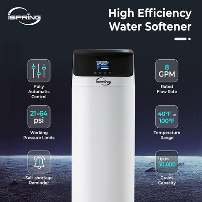 iSpring WCS50KG+RO5004F, Whole House Water Softener &amp; Under Sink Reverse Osmosis Water Filtration System, Reduce PFAS, TDS, and Lead, Complete Softening and Purification Solution for the Entire Home