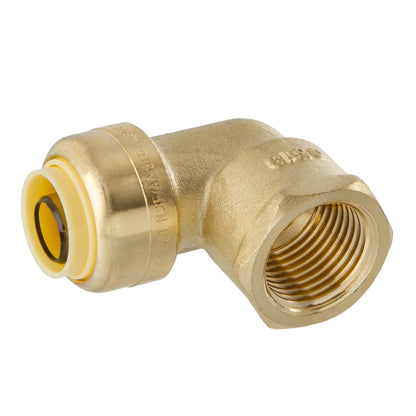 LittleWell AEPF8FPT8 Brass 90-Degree Elbow Fitting-1/2'' Push Fit X 1/2'' NPT Female Pipe Thread , works the same as SharkBite