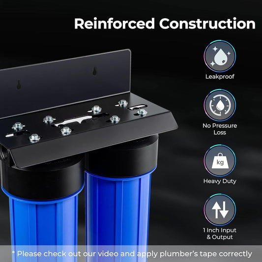 iSpring WGB22B-KS Whole House Water Filter System, Reduces Sediment, PFAS, Heavy Metals, Chlorine, Chloramine, Hydrogen Sulfide, 2-Stage Whole House Water Filtration System