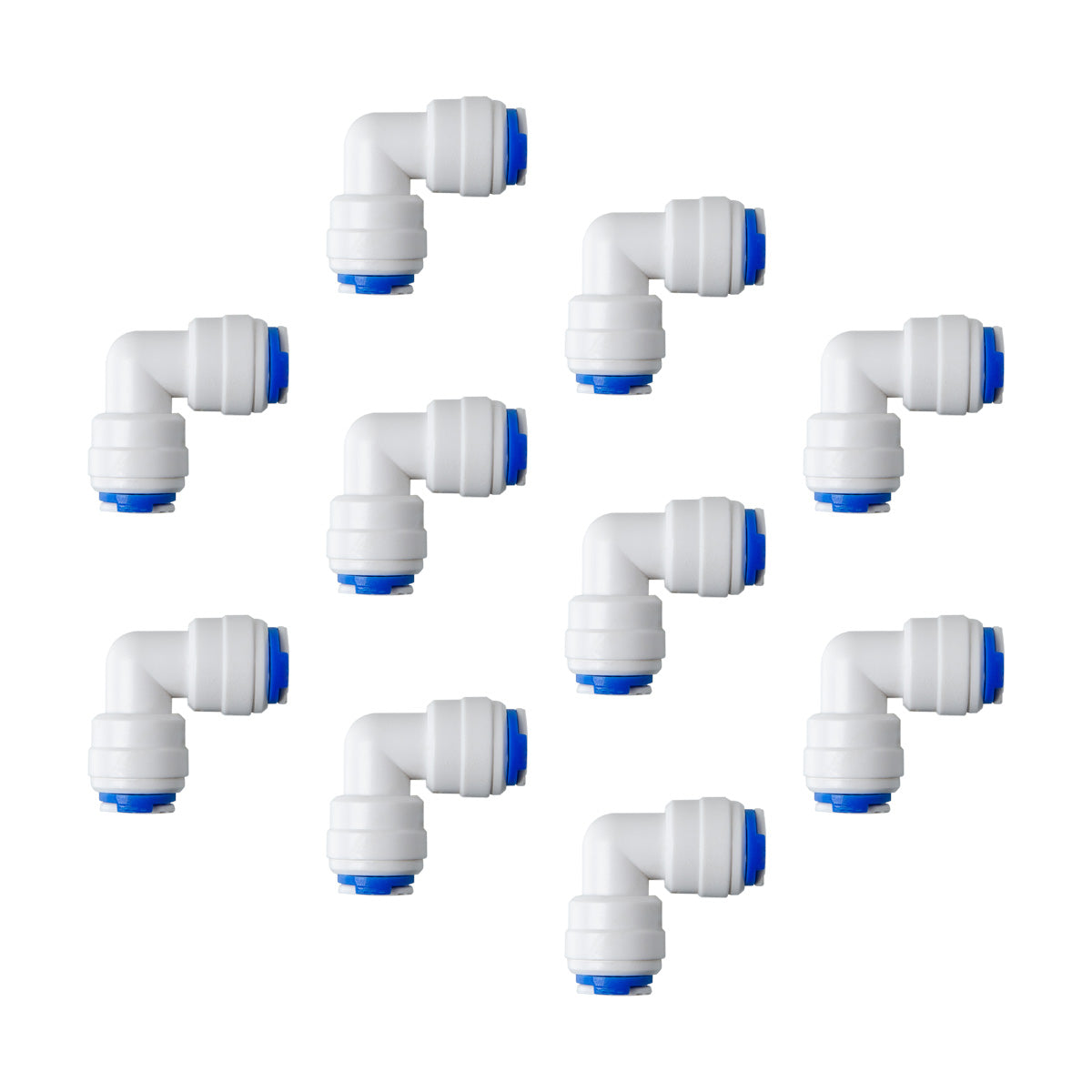 LittleWell 504KX10 1/4"x 1/4" Quick Connect Push Fitting Elbow Tube Connector, 0404UEX10 504KX10, Pack of 10