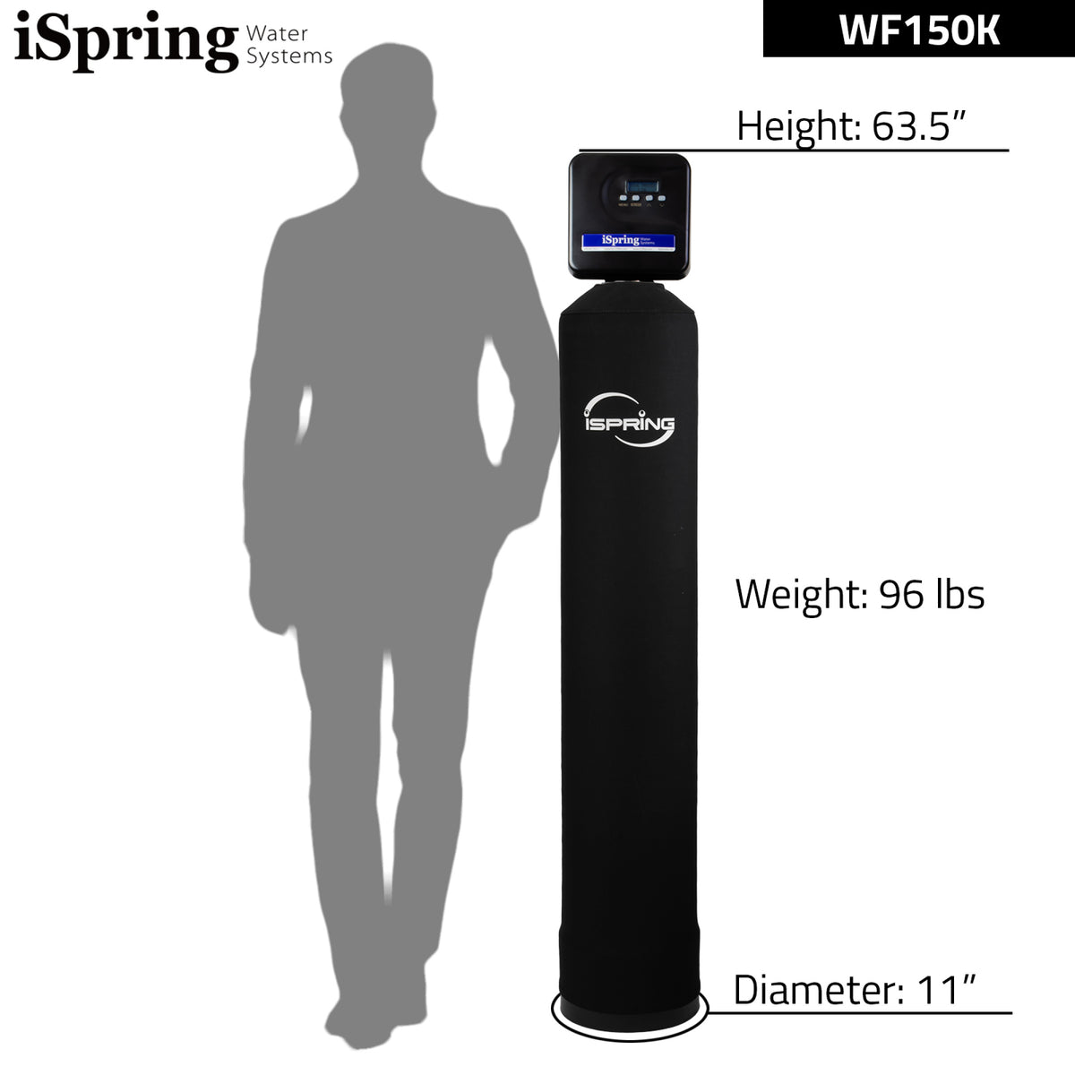 iSpring WF150K+WCS45KG Whole House Water Softener   Chlorine, Chloramine, and Heavy Metal Water Filter - Set &amp; Forget