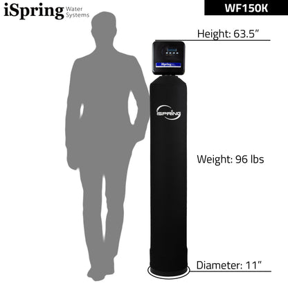 iSpring WF150K+WCS45KG Whole House Water Softener   Chlorine, Chloramine, and Heavy Metal Water Filter - Set &amp; Forget