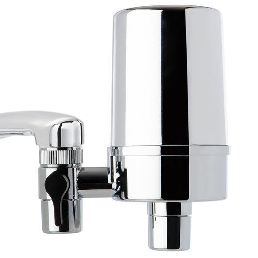 iSpring DF2-CHR Faucet Water Filter for Kitchen, Bathroom, or RV Sink - Water Filter for Sink Faucet, 500 Gallons Long Life, Chrome Finish