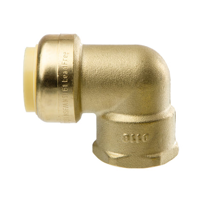 LittleWell AEPF12FPT12X10 Brass 90-Degree Elbow Fitting-3/4'' Push Fit X 3/4'' NPT Female Pipe Thread, 10 Pack, works the same as SharkBite