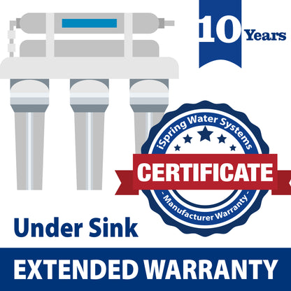 Under Sink and Countertop Water Filtration System 10-Year Extended Warranty