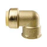 LittleWell AEPF12FPT12X4 Brass 90-Degree Elbow Fitting-3/4'' Push Fit X 3/4'' NPT Female Pipe Thread, 4 Pack, works the same as SharkBite