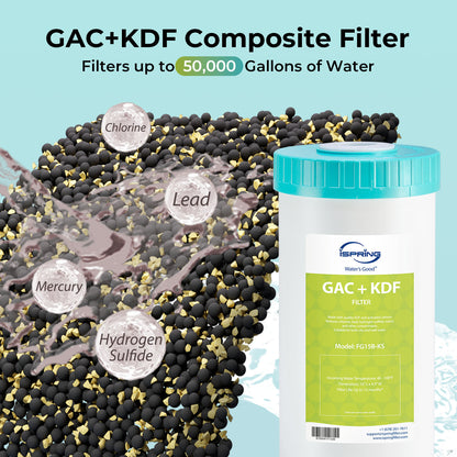 iSpring F2WGB21BKSNC Whole House Water Filter Replacement Pack, SGS-Tested to Remove up to 94.4% of Chloramine, Reduces Heavy Metals, Lead, Chlorine, Sediment, 10¡± x 4.5¡± Filters, Fits WGB21B-KSNC
