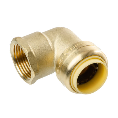 LittleWell AEPF12FPT12X10 Brass 90-Degree Elbow Fitting-3/4'' Push Fit X 3/4'' NPT Female Pipe Thread, 10 Pack, works the same as SharkBite