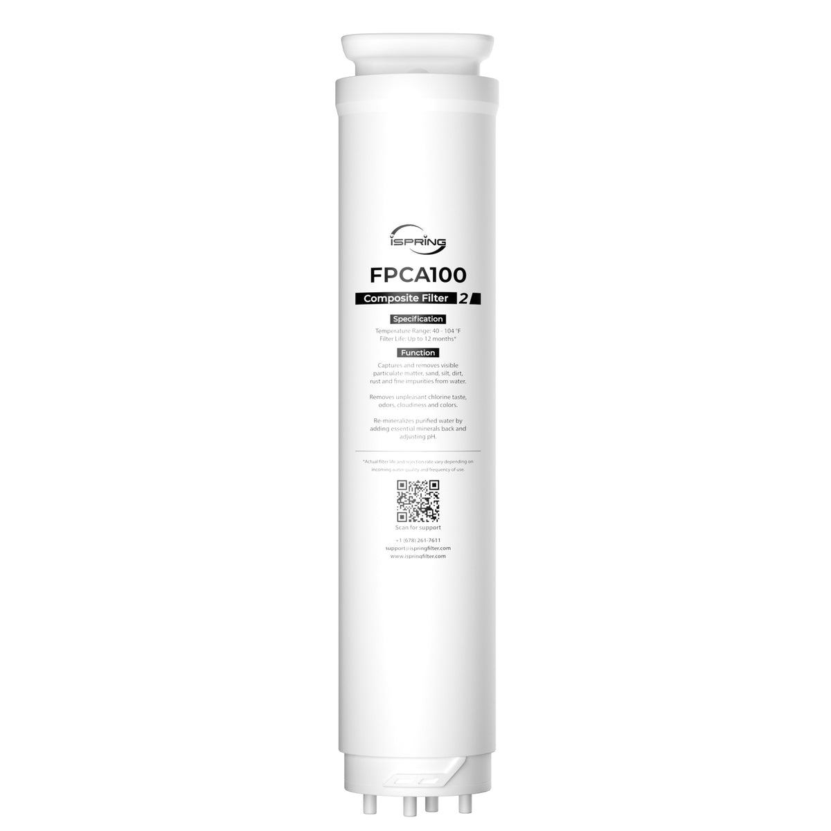 iSpring FPCA100 Replacement Filter for RCD100HCG Countertop Reverse Osmosis System, Composite Filter, With PP Sediment, Activated Carbon and Alkaline Media, Replacement Cycle: Up to 12 Months